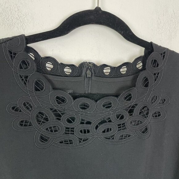 Talbots Woman’s Black A-line Dress Lace Trim Sleeveless Size 8 - Picture 2 of 6